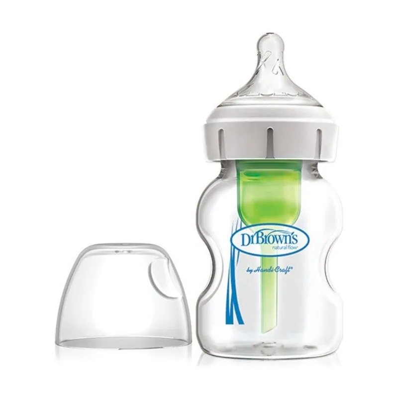 Dr. Brown's Biberón Options+ Anti-Colic de Cristal Boca Ancha 150ml