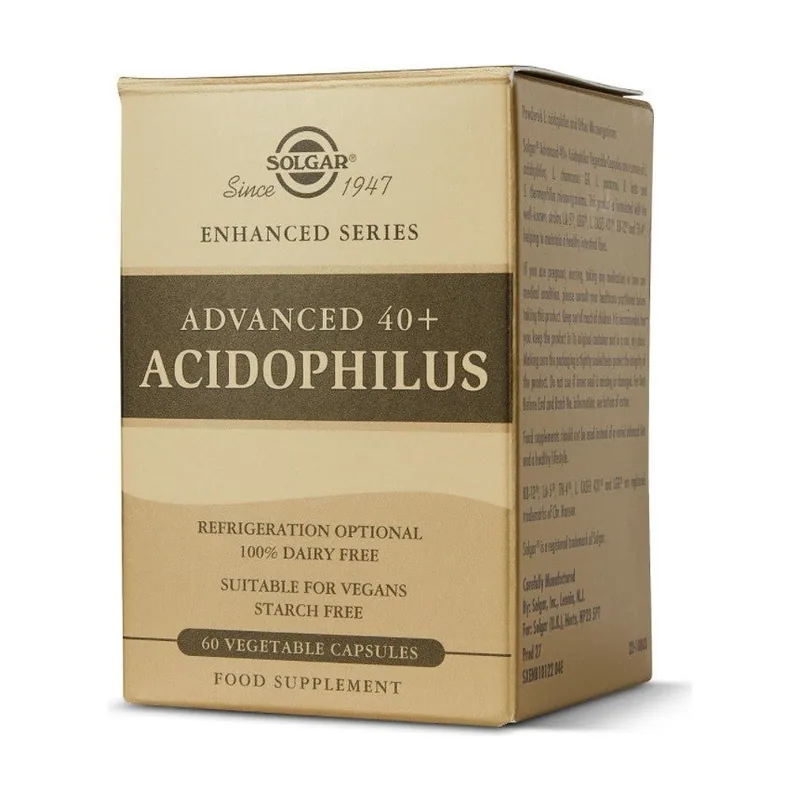 Solgar 40+ Acidophilus Avanzado Probiótico 60 Cápsulas Vegetales