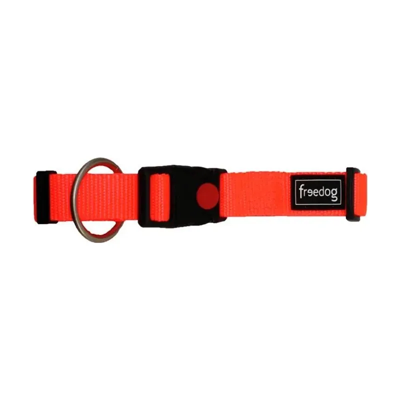 Freedog Collar Nylon Neon Naranja Fluor 30-50cm