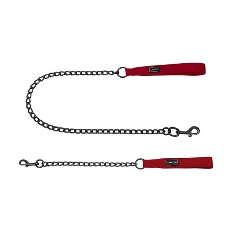 Freedog Correa Metálica Gun Rojo 100cm