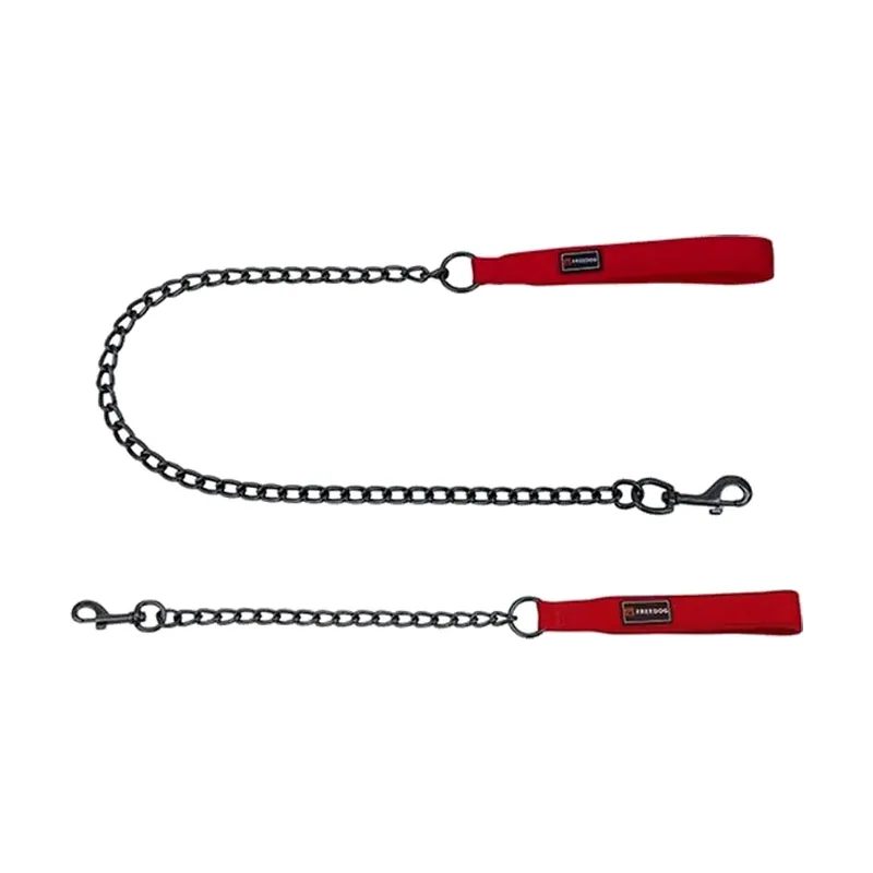 Freedog Correa Metálica Gun Roja 100cm
