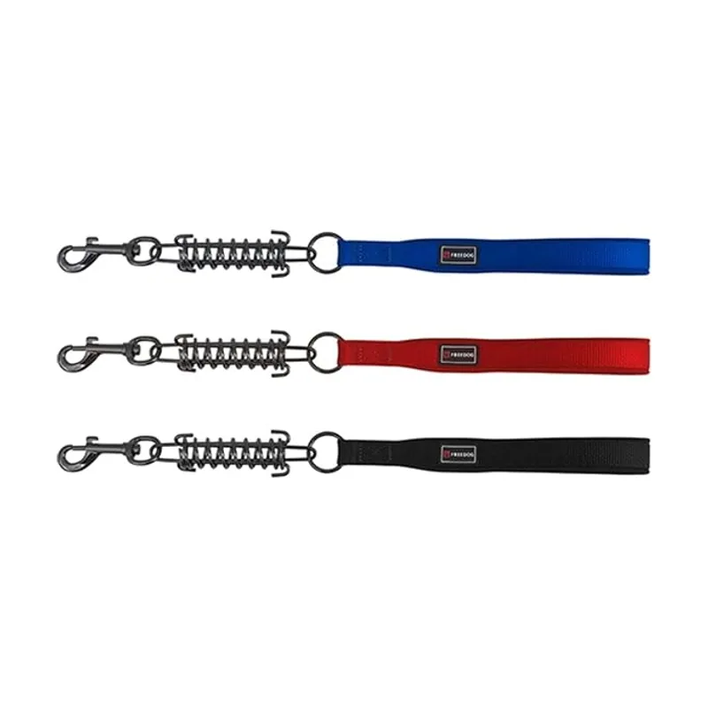 Freedog Correa Nylon con Muelle Gun Negra 45cm
