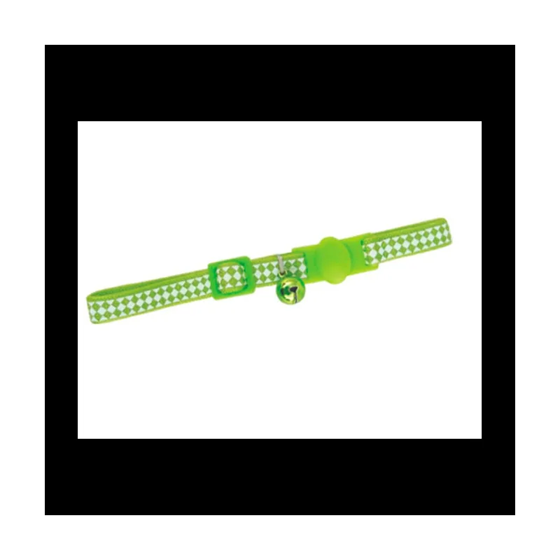 Collar Gato Crema Verde Ajustable 30cm x 10mm