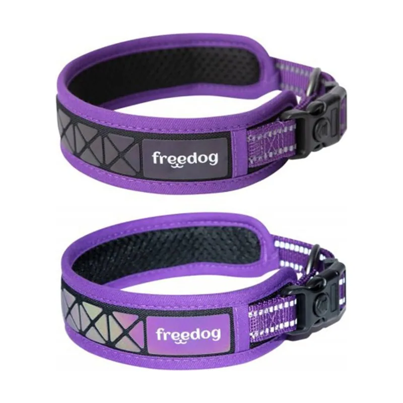 Freedog Boreal Collar Reflejtující Lila 43-52cm