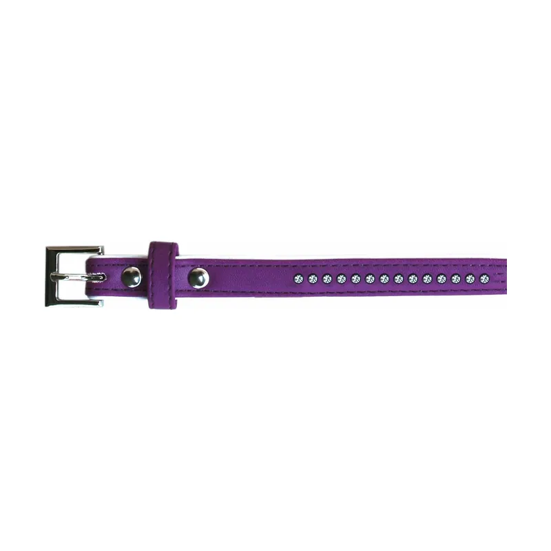 Freedog Collar Polipiel Brillantes Lila 1