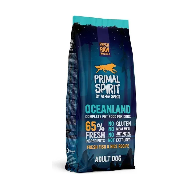 Alpha Spirit Canine Primal 65% Oceanland Alimento Seco para Perros Adultos 12kg