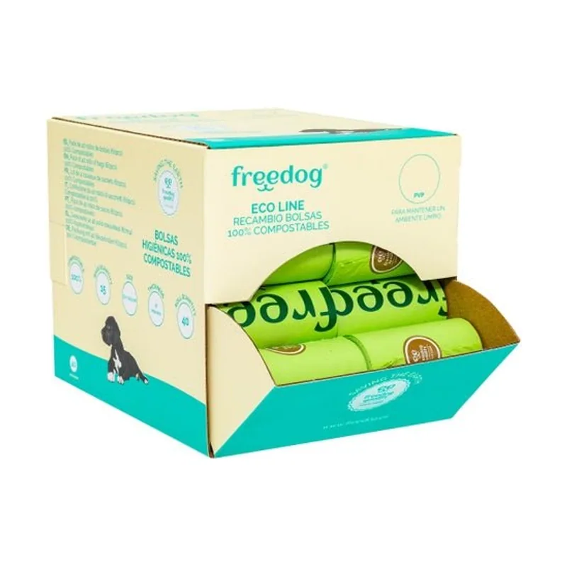 Freedog Expositor Bolsas Biodegradables para Heces 40 rollos