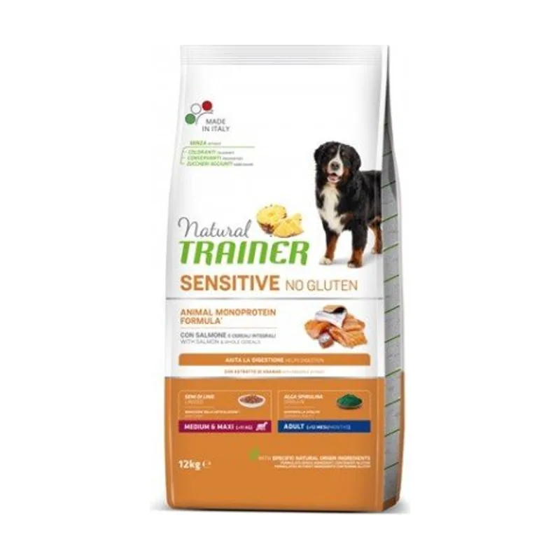 Natural Trainer Sensitive No Gluten Salmón Alimento Seco para Perros Adultos 12kg