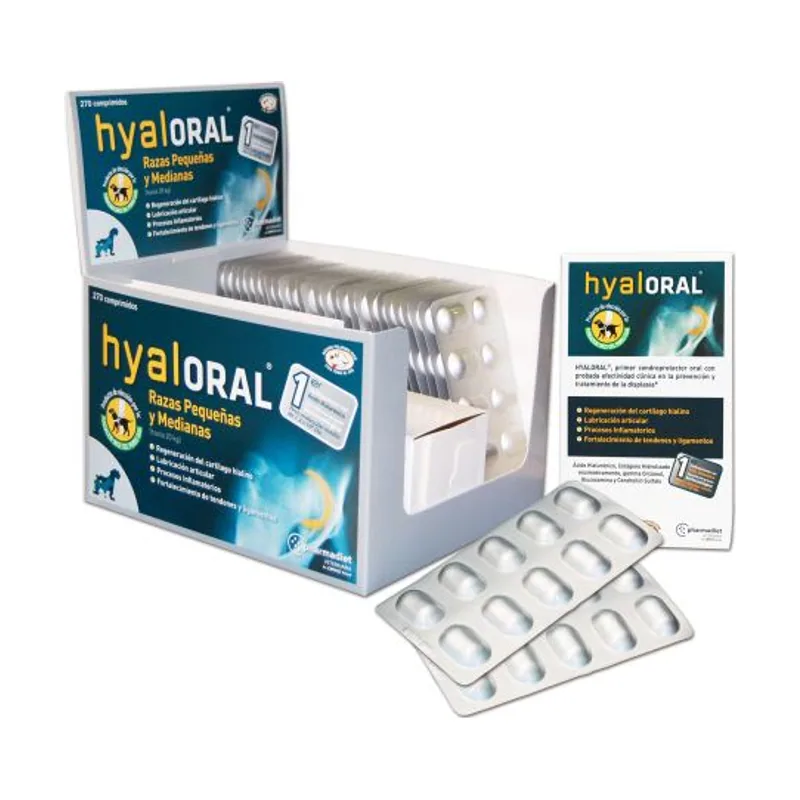 Pharmadiet Hyaloral Clasic Condroprotector Perro Raza Pequeña Mediana 270 cpr