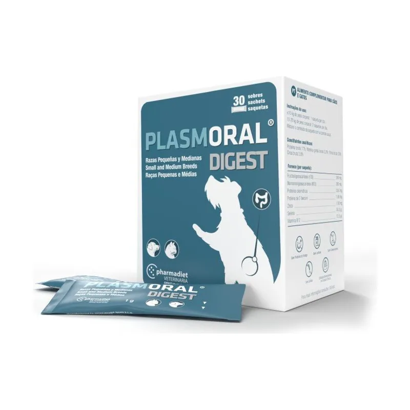Pharmadiet Plasmoral Digest Suplemento Digestivo para Razas Pequeñas y Medianas 30 sobres