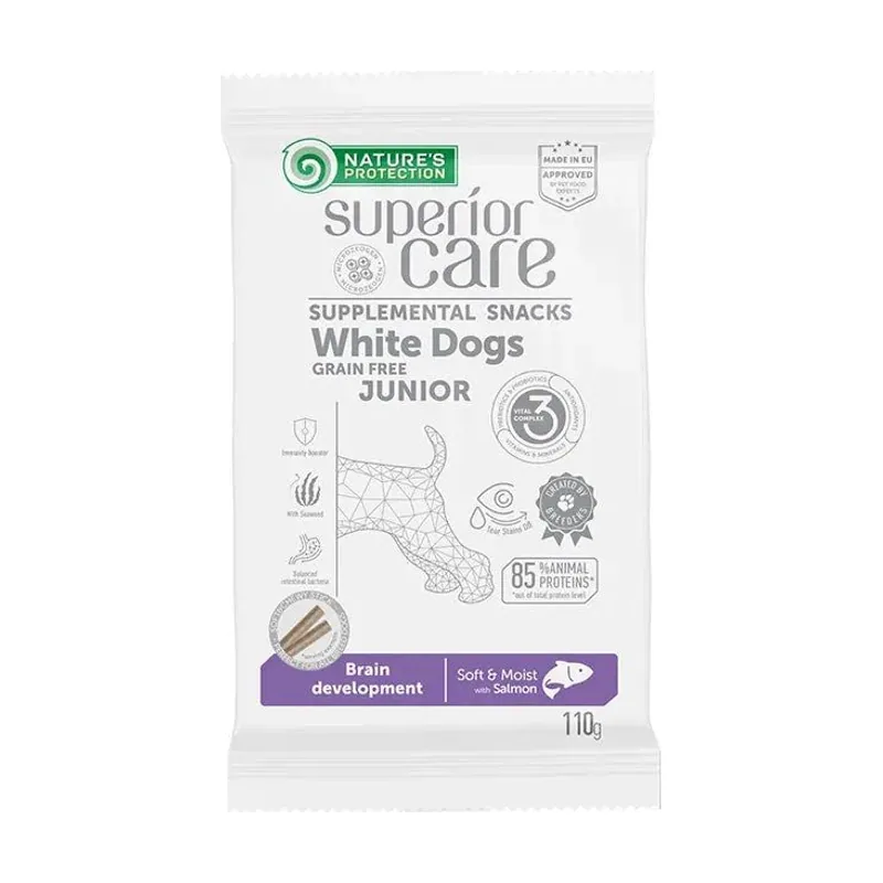 Natures Protection Sc White Dog Snack Junior Sin Cereales Salmón 110g