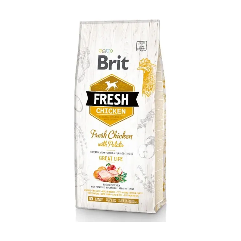 Brit Fresh Adult Great Life Pollo Patata Pienso Seco 12kg