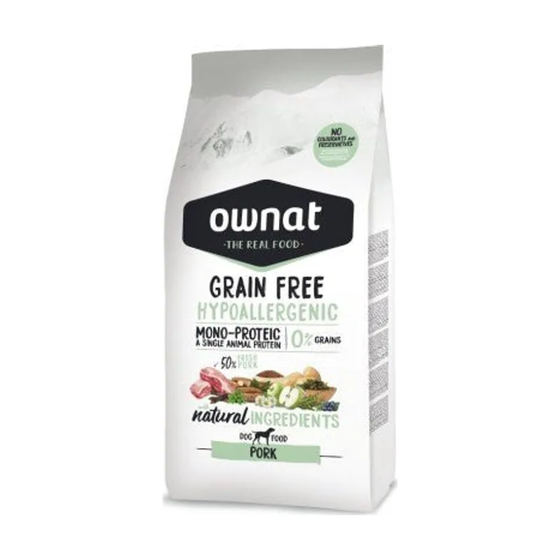 Ownat Canine Adult Hypoallergenic Grain Free Cerdo Alimento Seco 12Kg