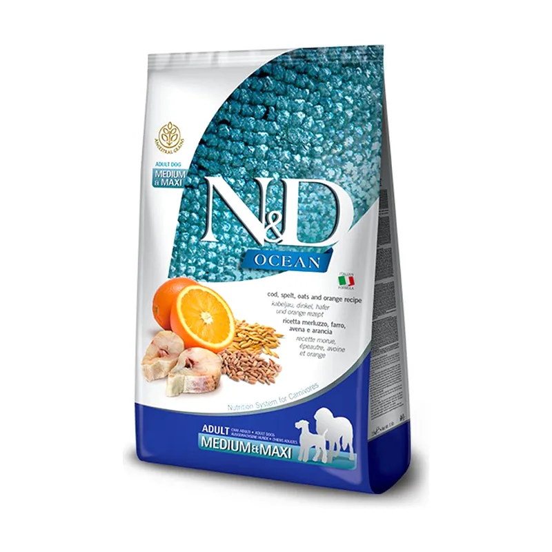 Farmina N&D Dog Ocean Low Grain Medium Maxi Bacalao Croquetas 12kg