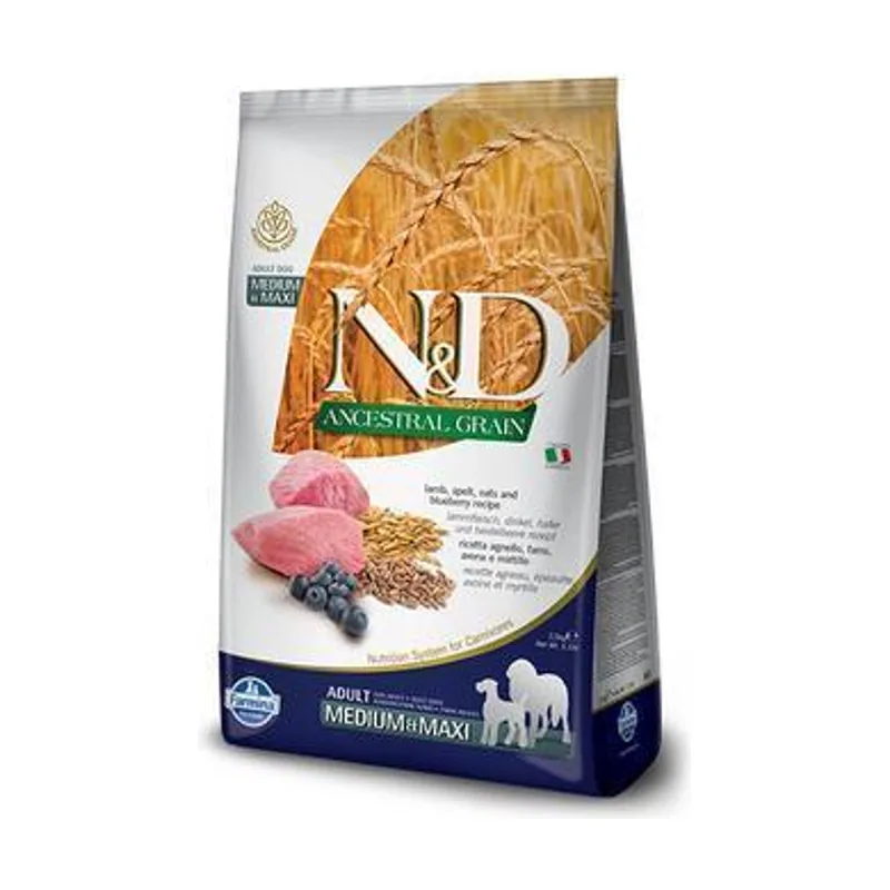 Farmina N&D Ancestral Grain Cordero y Arándano Alimento Seco 2,5kg