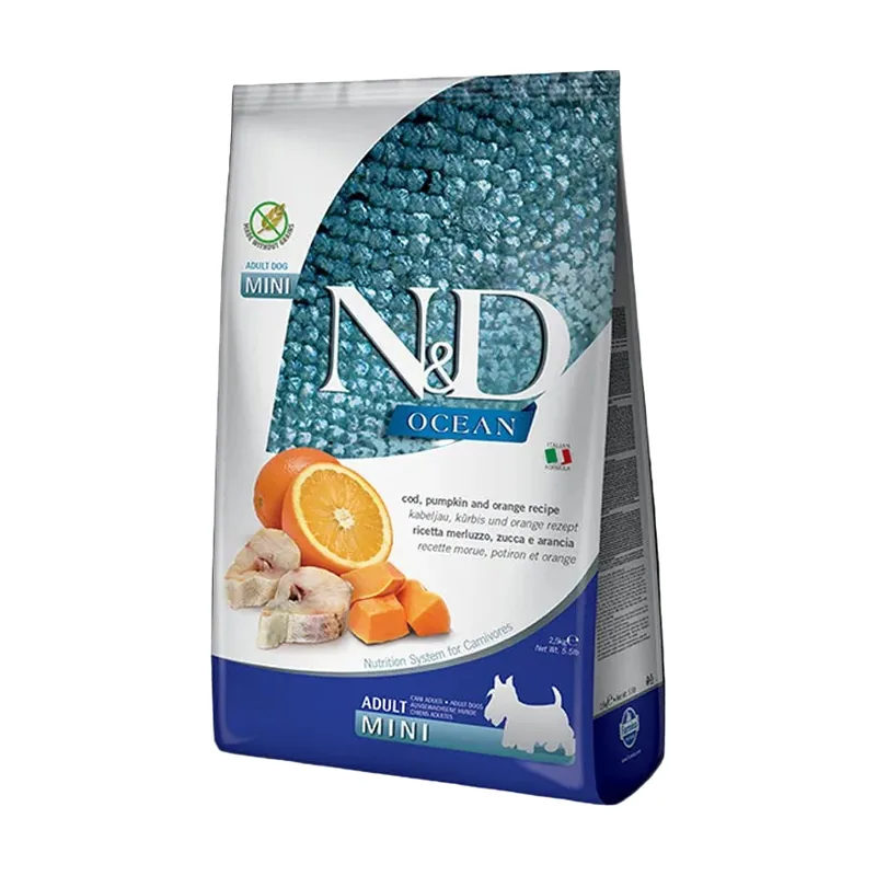 Farmina N&D Dog Ocean Pumpkin Mini Bacalao Alimento Seco 800g