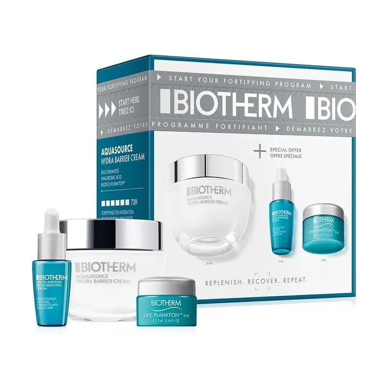 Biotherm Aquasource Hydra Barrier Set Cuidado Facial 3 pz