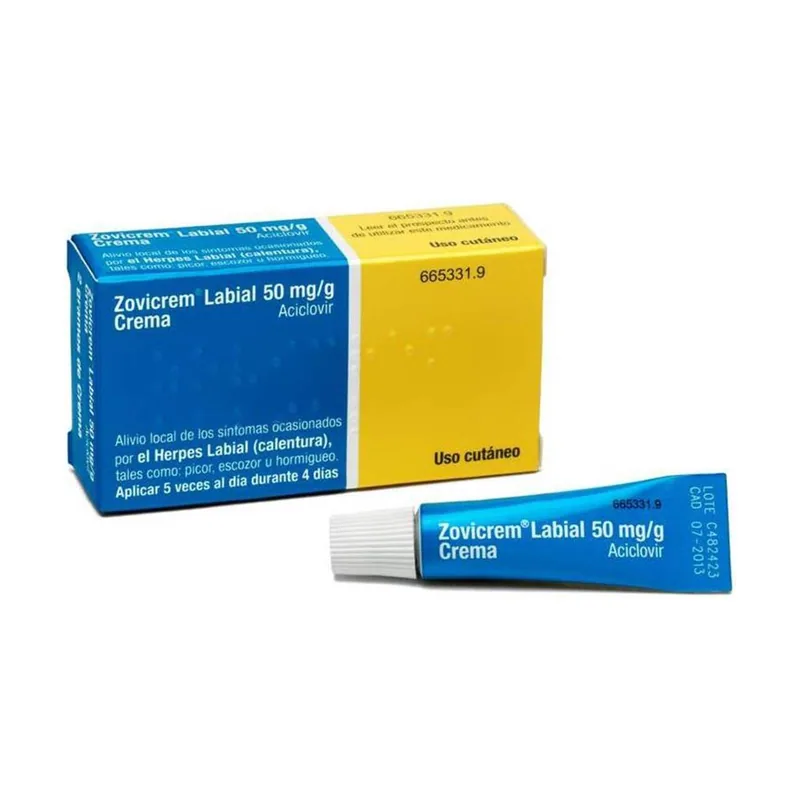 Glaxo Smith Kline ZOVICREM Labial Crema 50MG/G Tubo 2G