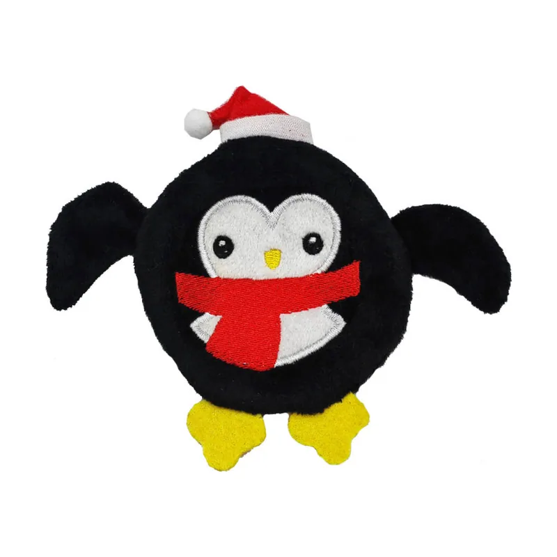 Flamingo Xmas Flat Round Pingüino juguete navideño para gatos