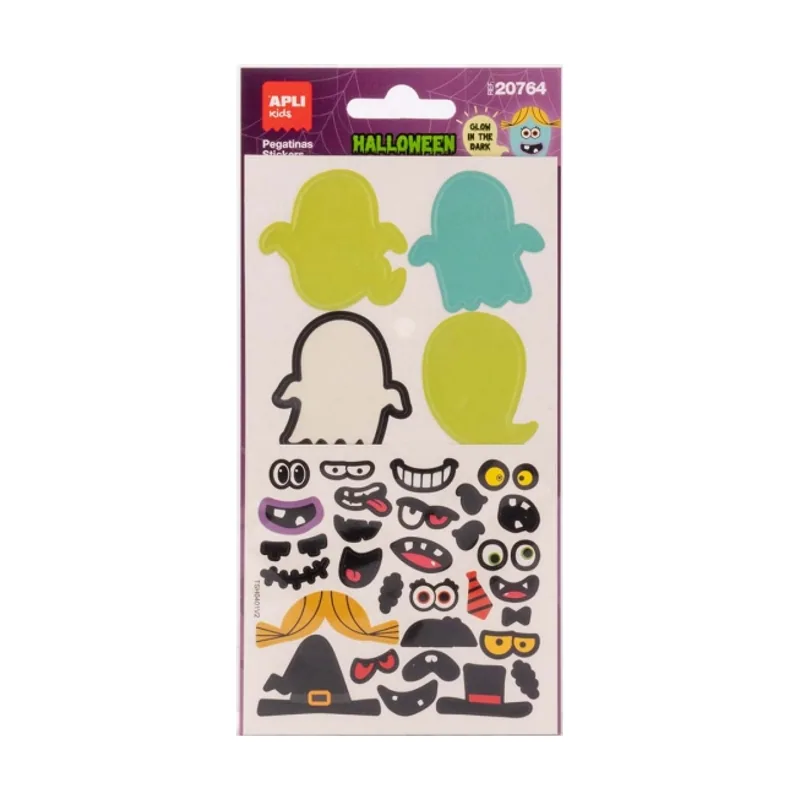 Apli kids glow in the dark pack con 66 pegatinas de halloween