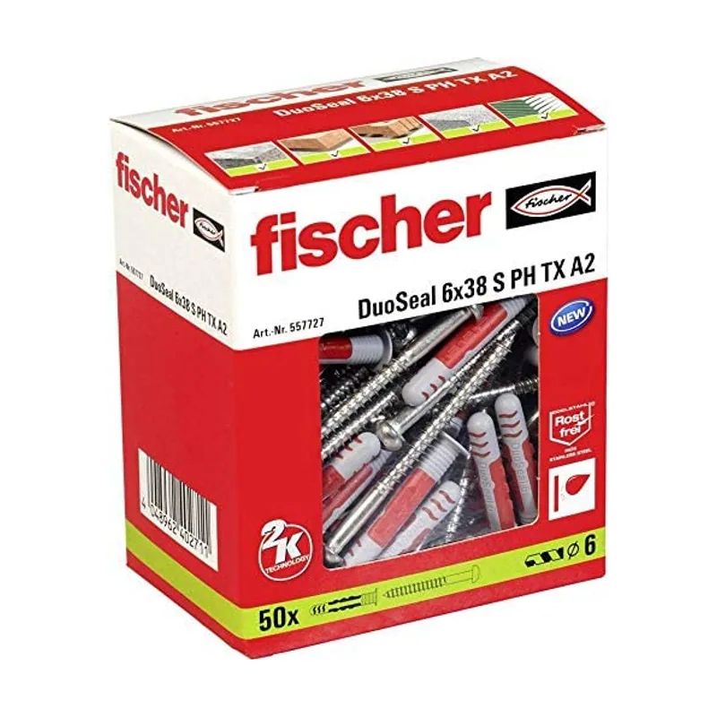 Fischer Tobillo Duo Seal 638 S A2 tornillo incluido 4,560 UE50