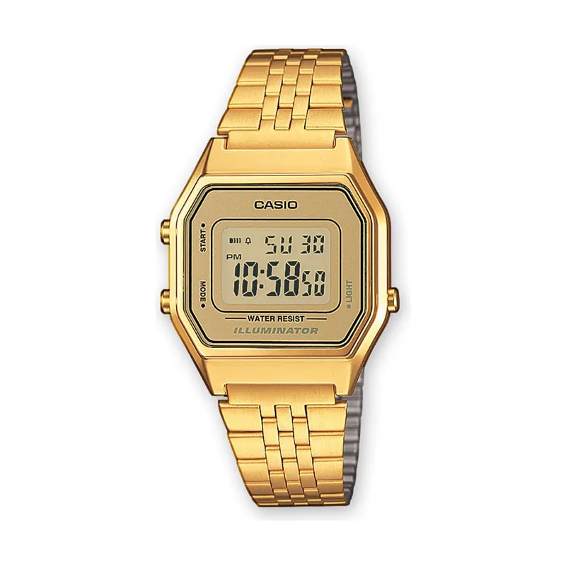 Casio LA680WEGA-9ER Resina correa Oro Amarillo Dial Oro Amarillo Digital Mujer