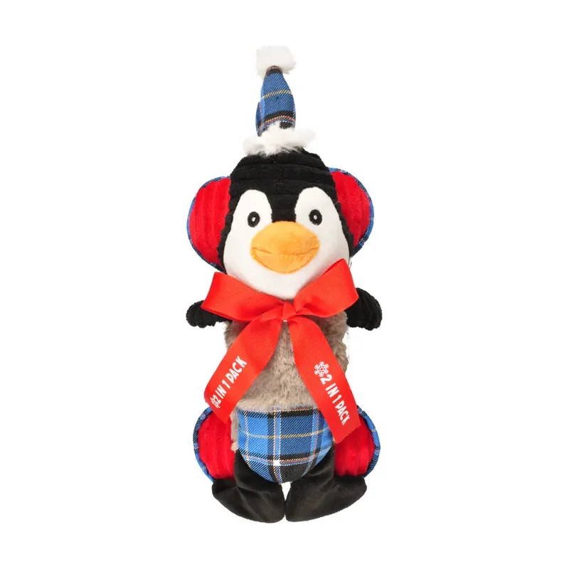 Flamingo Navidad Pingüino y Hueso de peluche para perros