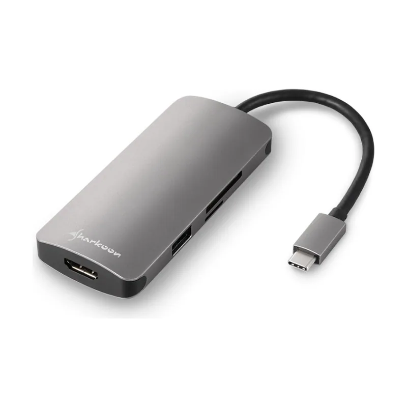 Sharkoon USB 3.0 Type C Multiport Adapter USB 3.2 Gen 1 3.1 Gen 1 Type-C