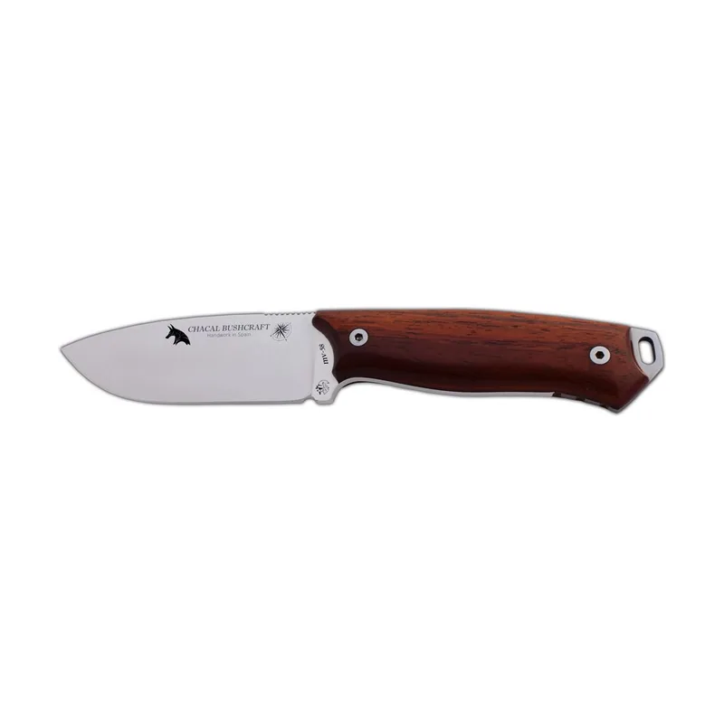 J&V Adventure Knives Cuchillo de Supervivencia CHACAL BUSHCRAFT J&V con mango de Madera natural de cocobolo