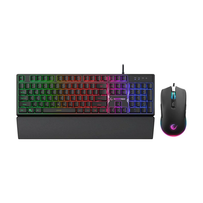Rampage fortuna set de gaming con teclado alfombrilla y ratón