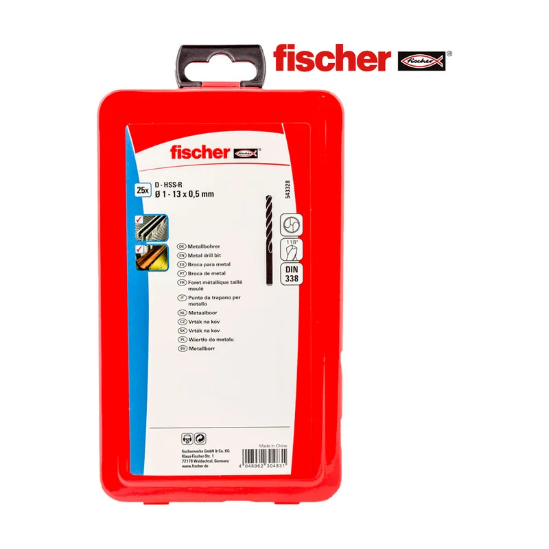 Fischer Juego de brocas acero para metal HSS-R DIN338