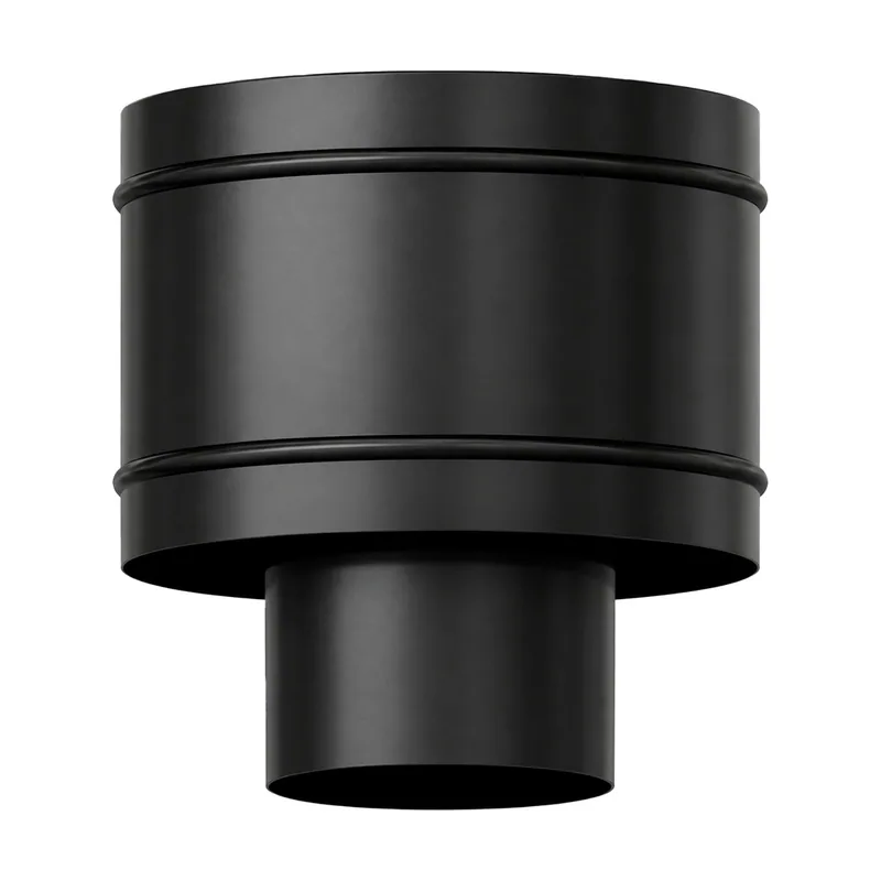 Wolfpack linea profesional Terminal antirrevocante estufa vitrificado negro ø 150 mm. sombrero tubo chimenea