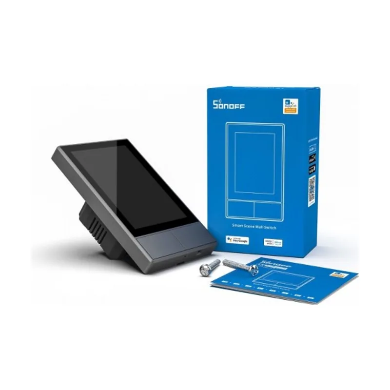 Sonoff Interruptor de pared WI-FI NSPanel-EU Controlador escenas inteligente All-in-one Control la temperatura y humedad Controle todo en uno pantalla táctil bidireccional Compatible con Google