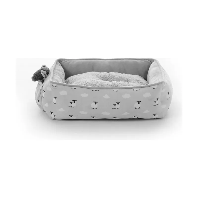 Leeby Cuna de Ovejitas con Cojín Desenfundable y Juguete para cachorros