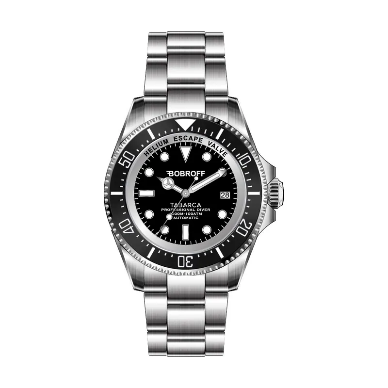 Bobroff Reloj Hombre Analogico Automatico con Correa de Acero Inoxidable BF001