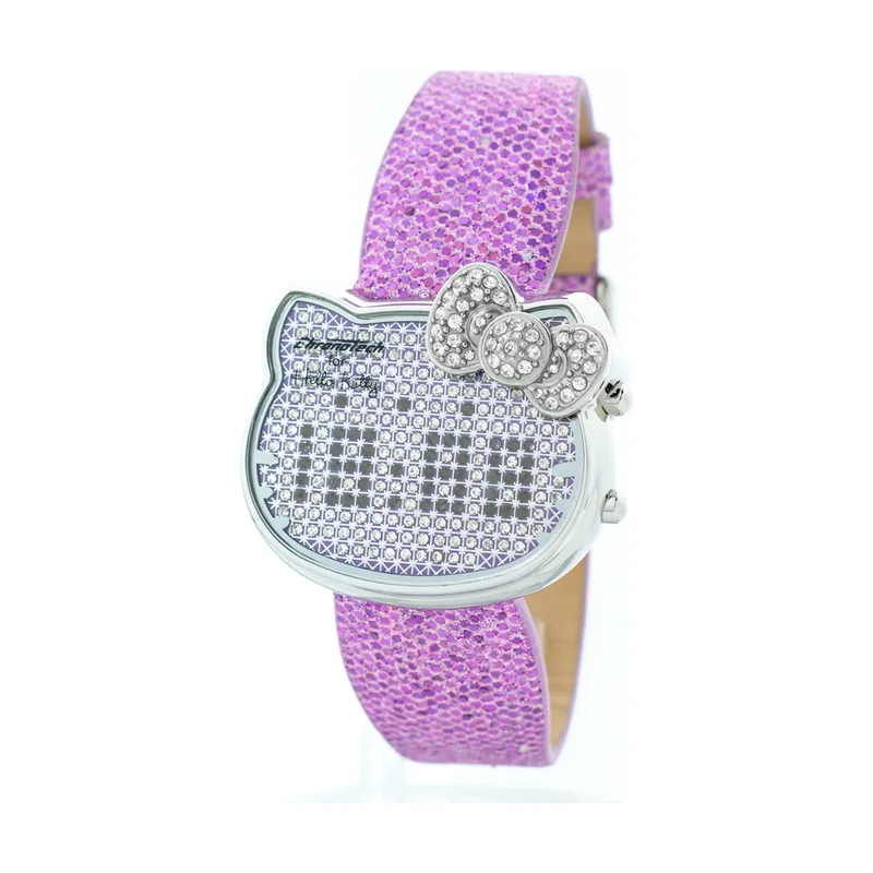Chronotech Hello Kitty Reloj Digital para Mujer de Cuarzo con Correa en Piel CT7104L-05