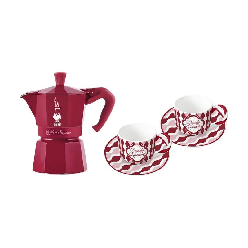 Bialetti Zestaw kawiarki na 3 filiżanki + 2 kubki 5460