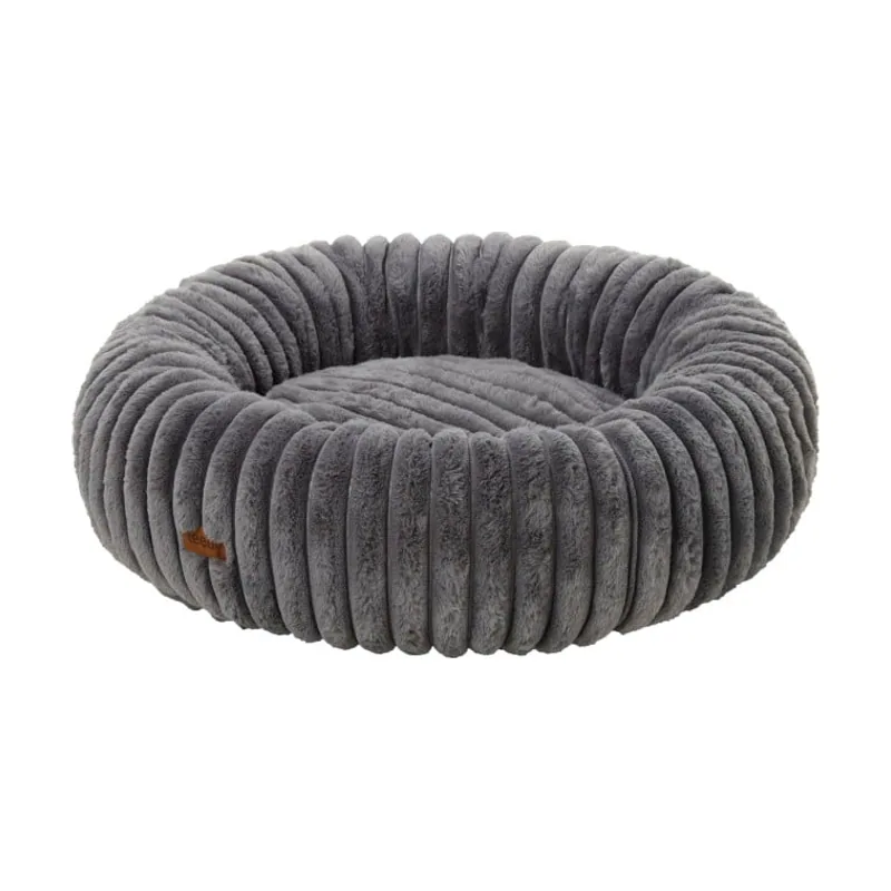 Leeby Sofá Donut Corduroy Gris para perros