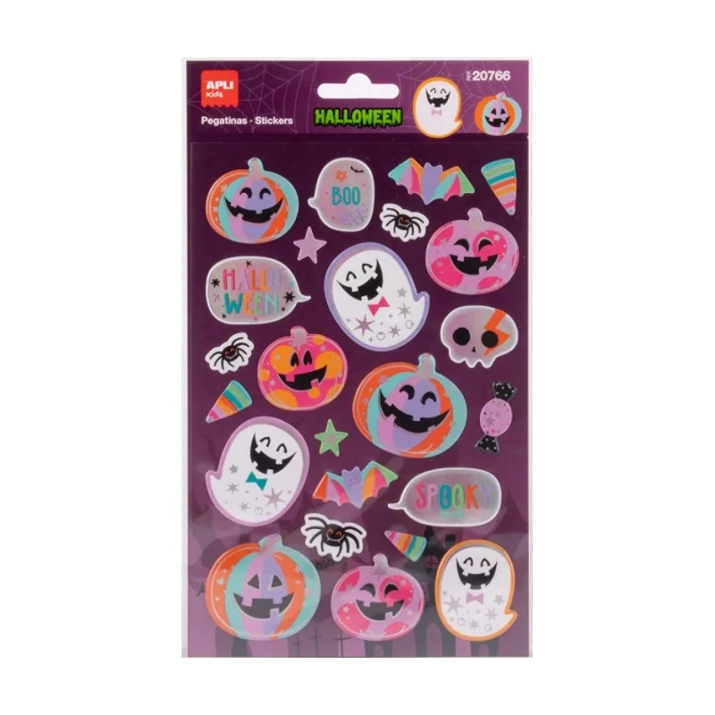 Apli kids calabaza rosa pack con 24 pegatinas de halloween