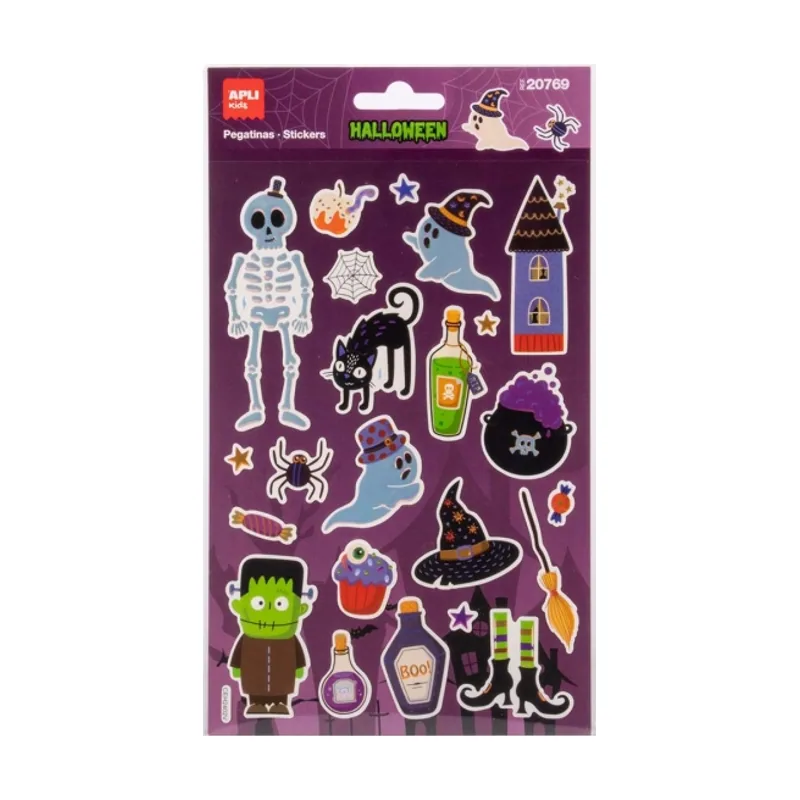 Apli kids esqueleto pack con 22 pegatinas de halloween