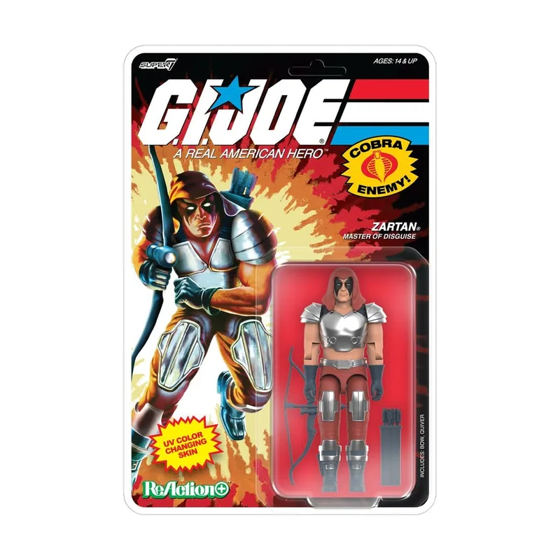Super 7 Super7 Zartan Comic Edition Figura de acción de G.I. Joe Reaction+ Wave 09