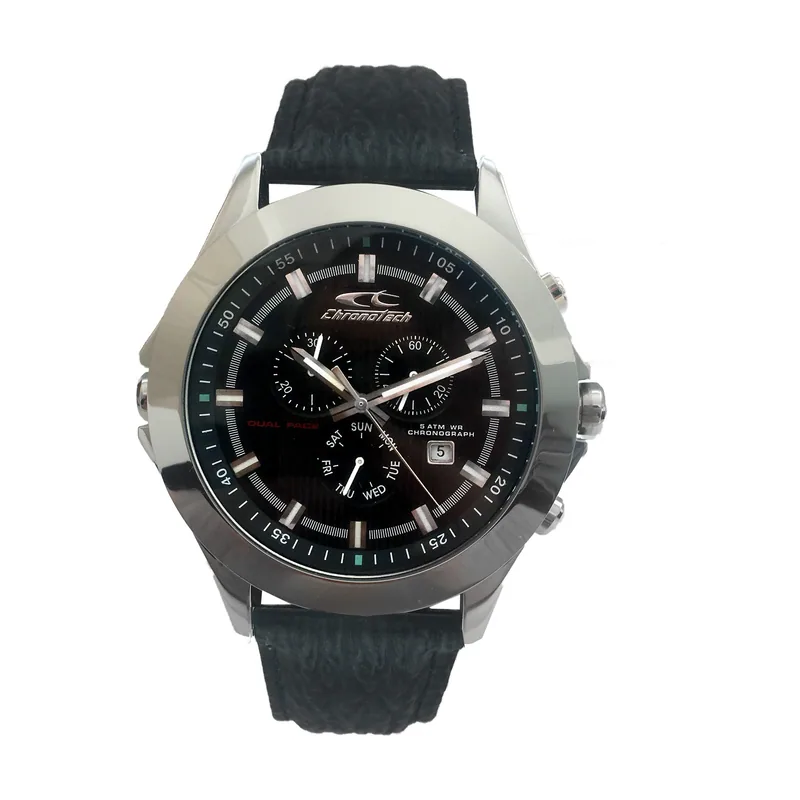 Chronotech Reloj Cronógrafo para Hombre de Cuarzo con Correa en Cuero CT7636M-01