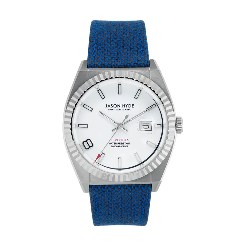 Jason Hyde i Have a Date Reloj para Hombre Analógico de Cuarzo con Brazalete de Ropa JH30010