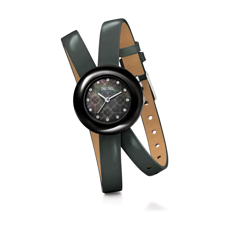Folli follie Reloj Mujer Analogico Cuarzo con Correa de Cuero WF13F029SSD