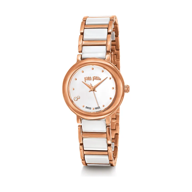 Folli follie Reloj Mujer Analogico Cuarzo con Correa de Acero WF15R011BSW