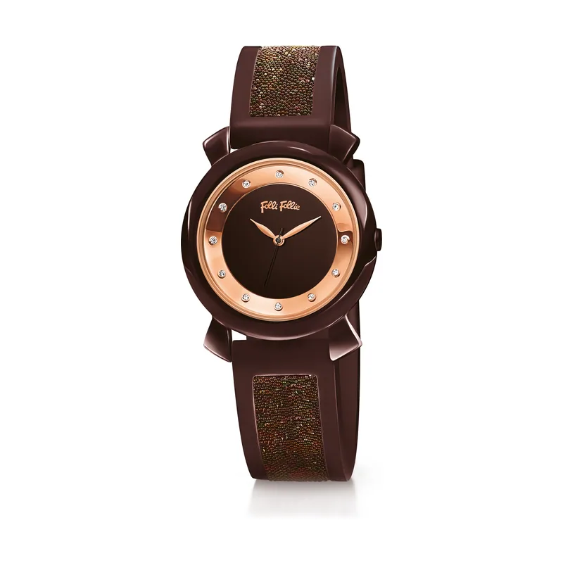 Folli follie Reloj Mujer Analogico Cuarzo con Correa de Plastico WF15R013ZSB