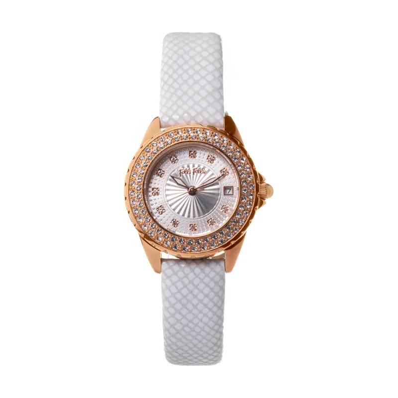 Folli follie Reloj Mujer Analogico Cuarzo con Correa de Cuero WF1B006ST