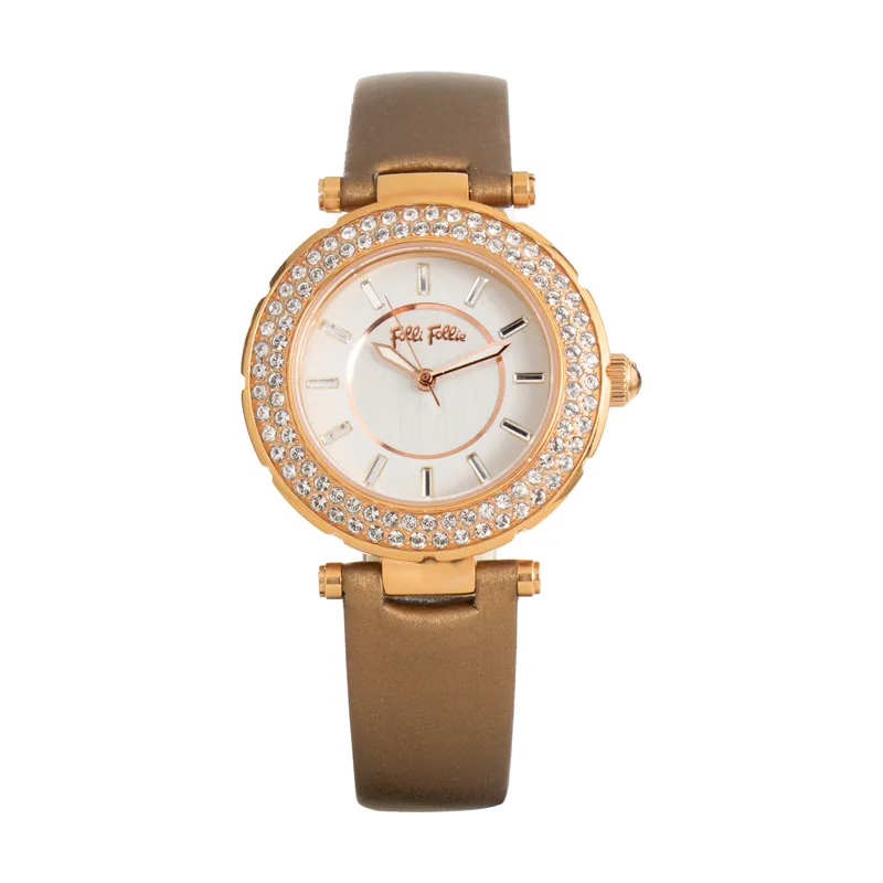 Folli follie Reloj Mujer Analogico Cuarzo con Correa de Cuero WF1B019SSS