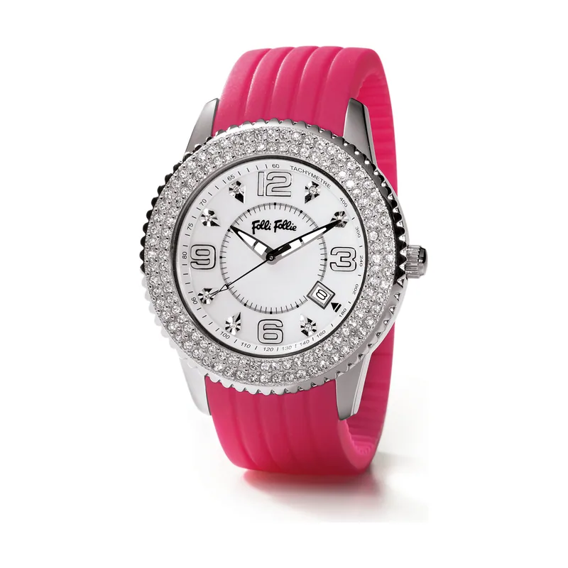 Folli follie Reloj Mujer Analogico Cuarzo con Correa de Silicona WF5T045ZTR