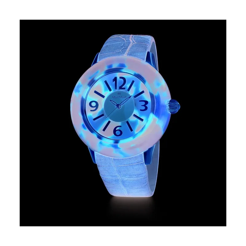 Folli follie Reloj Mujer Analogico Cuarzo con Correa de Cuero WF8G034SSB